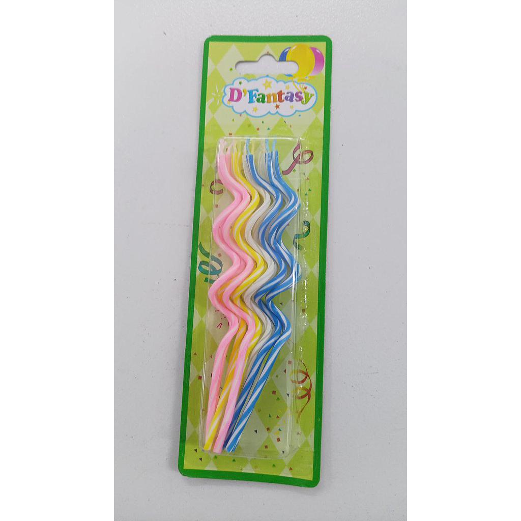 Vela Espiral Pastel D´fantsy x 6 Und